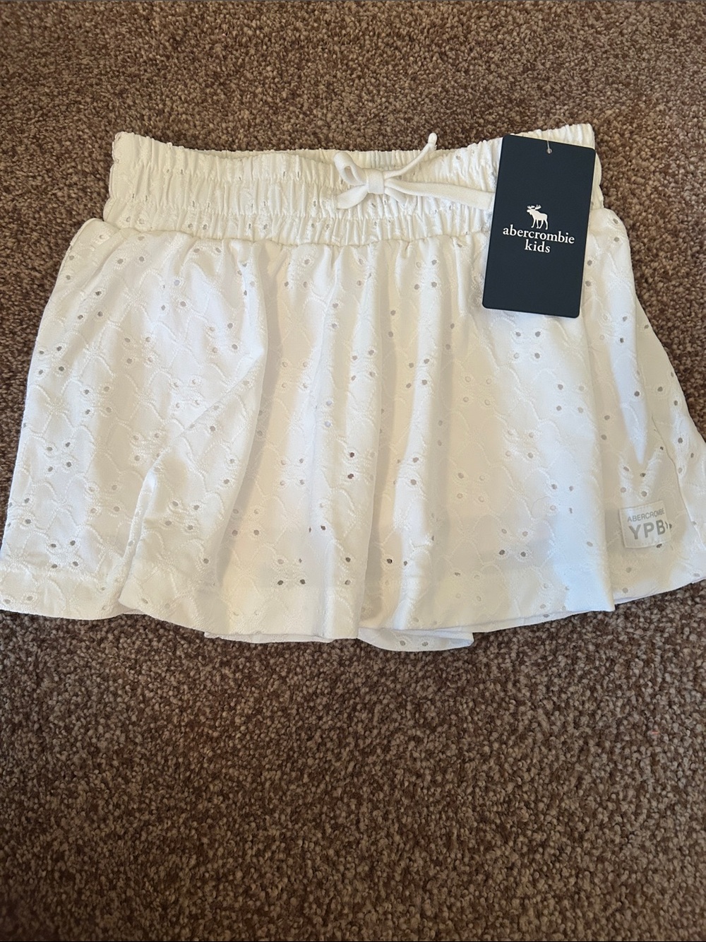 abercrombie kids White Eyelet Drawstring Skort